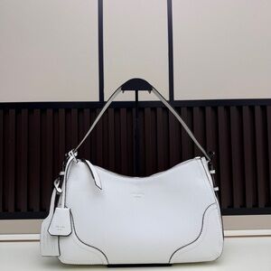 Prada White Shoulder Bag with Black Accents